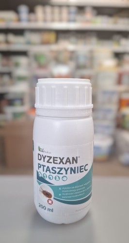 Przejdź do produktu CENTRUM ZDROWIA GOŁĘBI  Dyzexan Ptaszyniec - koncentrat owadobójczy, na ptaszynńca, wszy, roztocza 200 ml