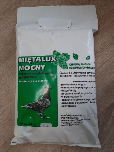 Przejdź do produktu IRBAPOL Miętalux 10 kg - miętowa posypka na podłogę do gołębnika