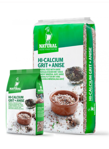 Przejdź do produktu NATURAL Hi-Calcium Grit + Anis 3 kg - grit z anyżem dla gołębi (1)