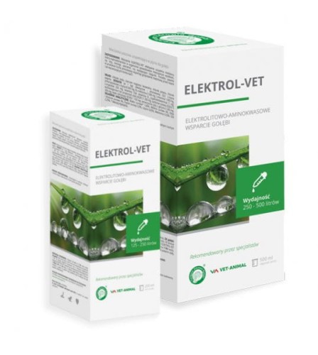 Przejdź do produktu CENTRUM ZDROWIA GOŁĘBI Elektrol-Vet - elektrolit z aminokwasami dla gołębi 250 ml