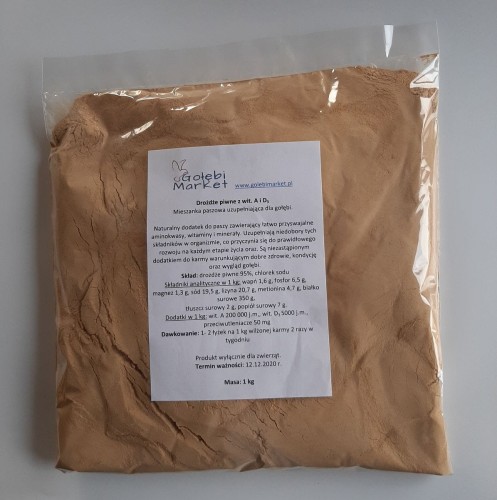 Przejdź do produktu Drożdże piwne witaminizowane dla gołębi 1 kg