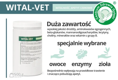 CENTRUM ZDROWIA GOŁĘBI  Wital-Vet 500g witlność apetyt i zdrowie