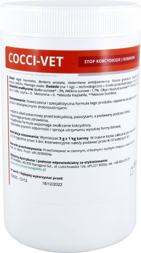 CENTRUM ZDROWIA GOŁĘBI Cocci-Vet stop kokcydiozie i robakom 500 g