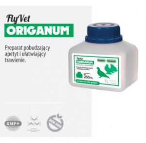FlyVet Origanum 250ml - Preparat ułatwiający trawienie i wchłanianie składników pokarmowych.