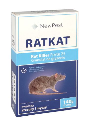 New Pest - Rat Killer Forte 25 granulat 140g RATKAT - Trucizna Myszy , Szczury